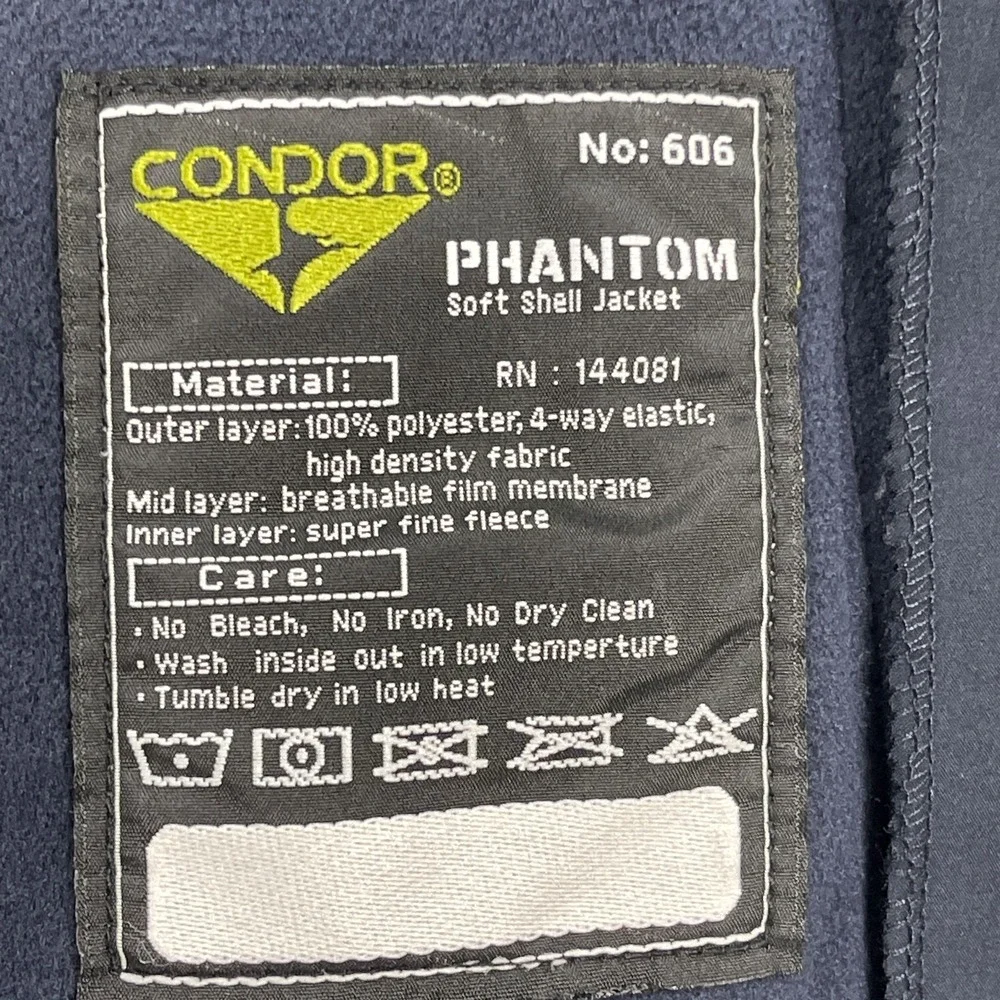 Condor Phantom Softshell Jacket Mens 3XL Navy Tactical Breathable Fine Fleece